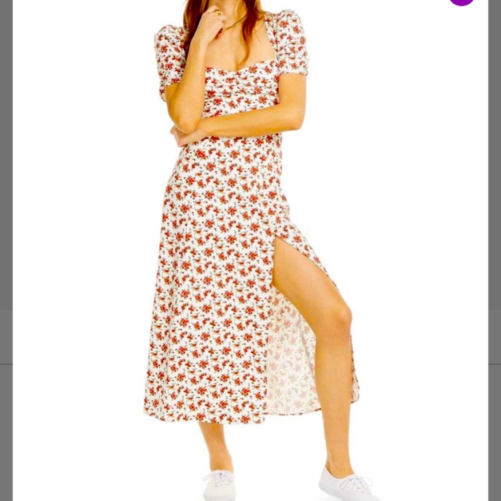 Floral slit skirt maxi dress